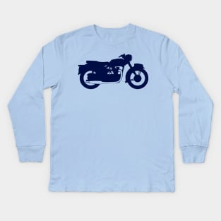 Blue Motorcycle Silhouette (triumph) Kids Long Sleeve T-Shirt